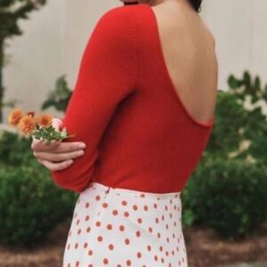 White + Warren CASHMERE BALLET NECK‎ TOP IN CRIMSON